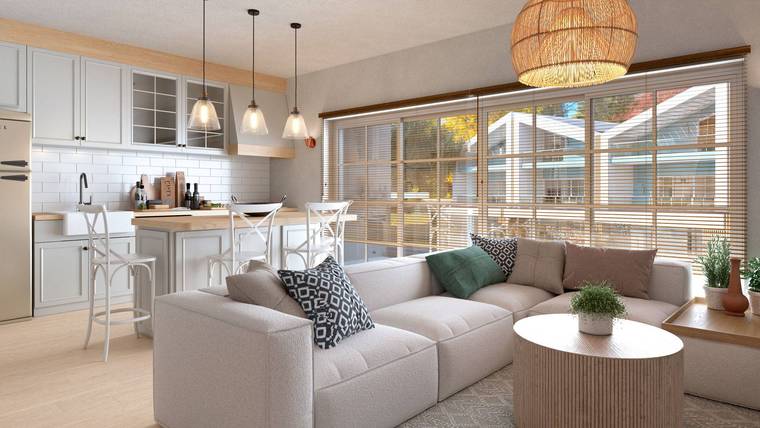 2+1 loft dairede oturma alanı