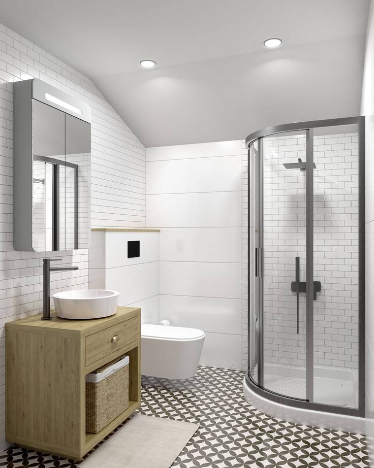 Dairelerde duşakabinli banyo